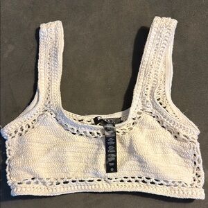 White Crochet Crop Top beach riot